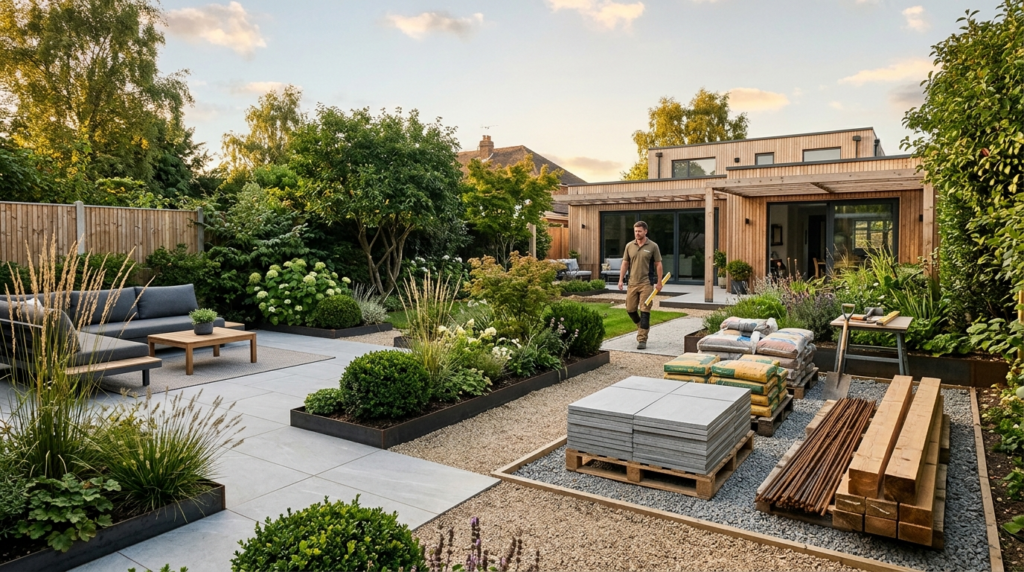 Lifestyle photograph of a well-designed contemporary garden